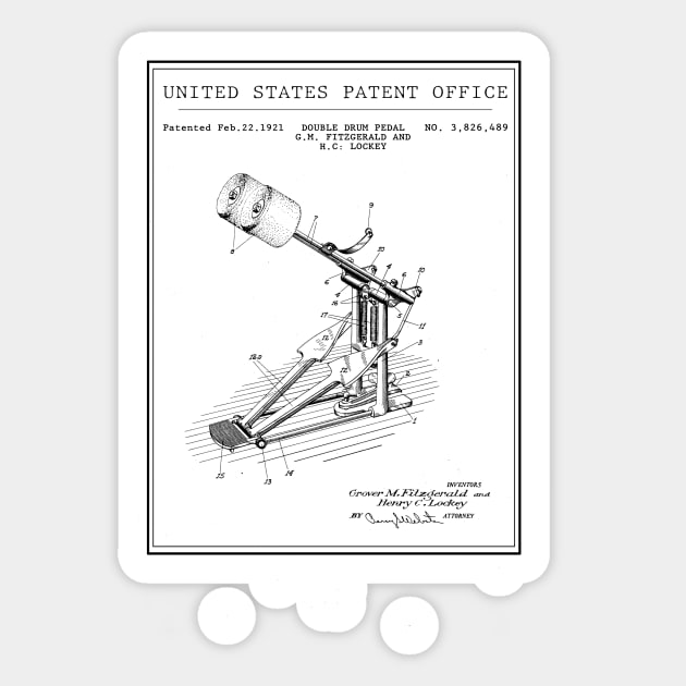 United States Office Patent - Double Bass Pedal Fitzgerald & Lockey Sticker by Quentin1984